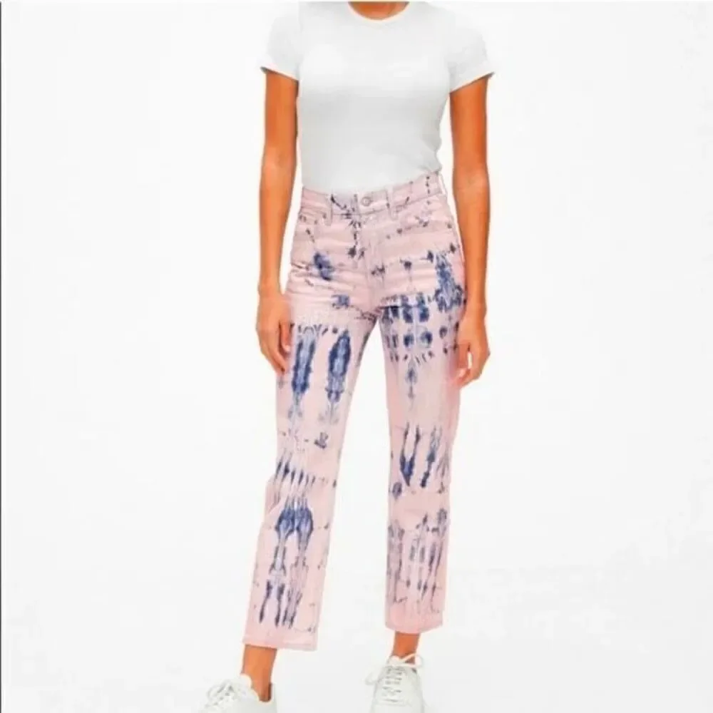 GAP | cheeky straight high rise light pink tie-dye jeans 12/31 NWT
